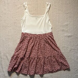 SHEIN White and Red Floral Dress
